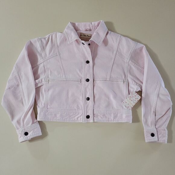 Free People Star Crossed Sorbet Denim Cropped Jacket - Picture 5 of 16